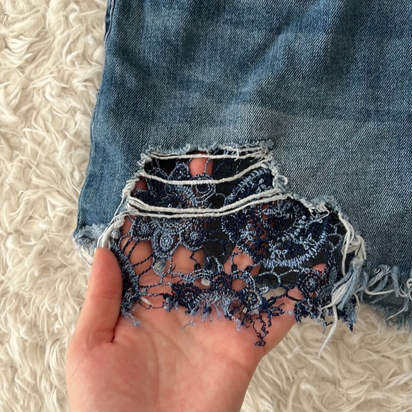 REWASH Distressed Denim Shorts - Picture 4 of 12